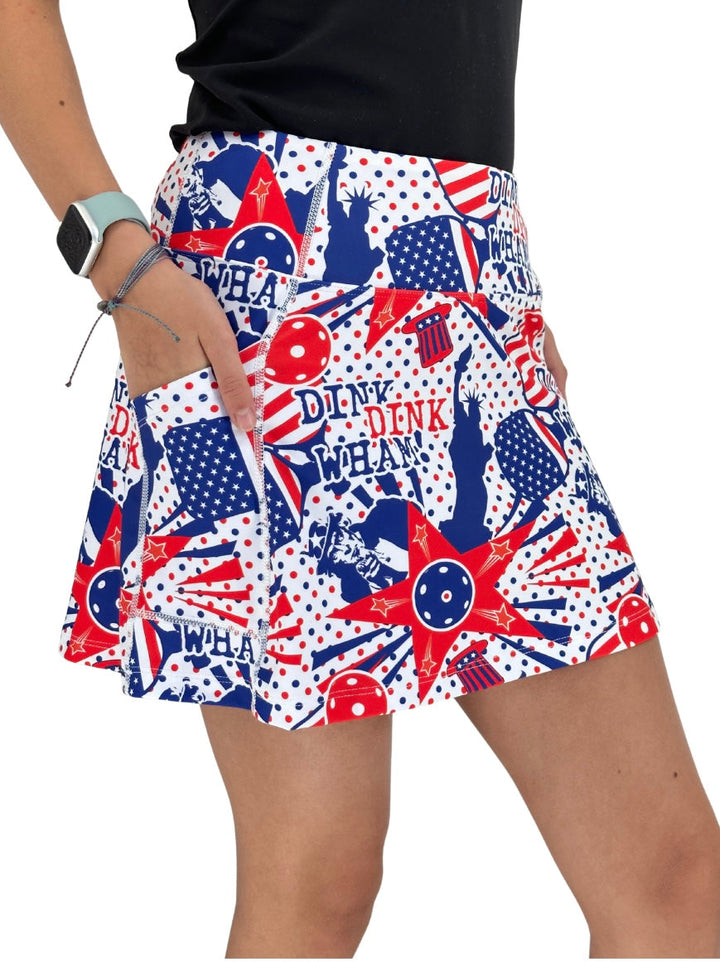 USA Pickleball Skirt 15” with Pockets--Final Sale