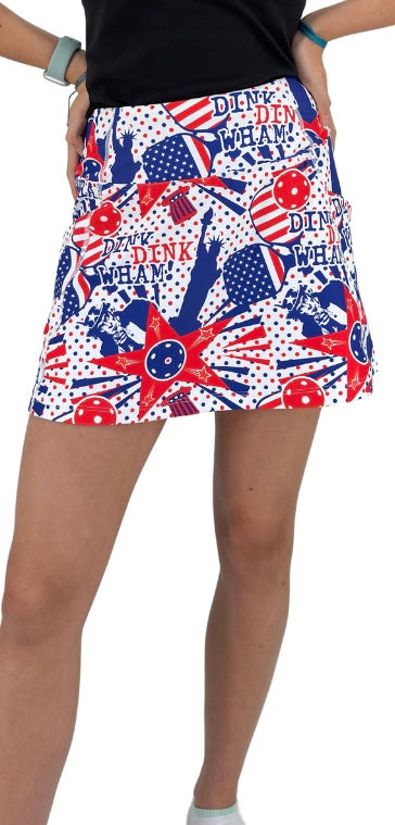 USA Pickleball Skirt 15” with Pockets--Final Sale